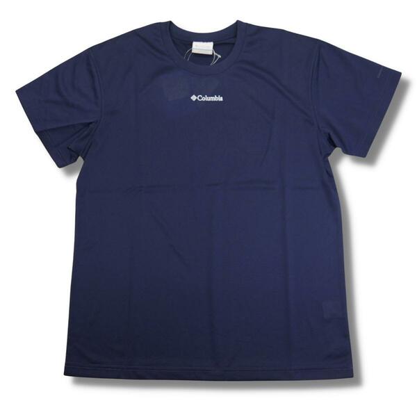 即決☆コロンビア ロイヤルクリーク半袖Tシャツ NV/Mサイズ ネイビー ロゴ 黒 速乾 ドライ UPF30 紫外線カット 機能Tシャツ