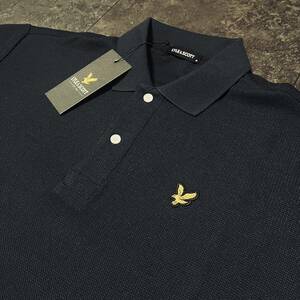 M size free shipping la il and Scott polo-shirt with short sleeves men's new goods one Point badge spring summer thin Golf ventilation eminent dark navy 