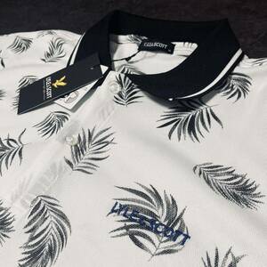 XL/2L/LL/O free shipping la il and Scott polo-shirt with short sleeves men's new goods one Point embroidery spring summer thin Golf ventilation eminent total pattern white 