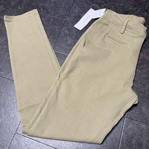 W72〜80cm/S スーパーストレッチ ロングパンツ ゴルフ 新品 薄手 春夏秋 ストレート スキニー 送料無料 ベージュ シンプル 無地 チノパン