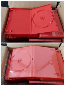 トールケース　DVDケース　1枚収納タイプ　赤色　レッドカラー　30個セット