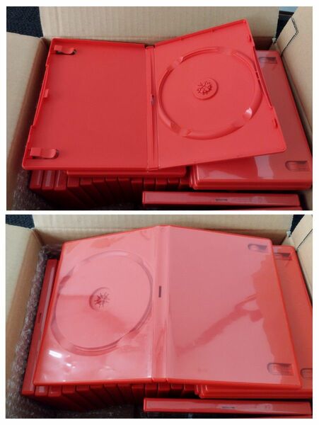トールケース　DVDケース　1枚収納タイプ　赤色　レッドカラー　30個セット