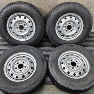 パT8994■185R14 6PR LT DUNLOP WINTERMAXX SV01 スチールホイールセット 5J 5H +52 PCD114.3★条件付送料無料★バリ溝 スタッドレス バン