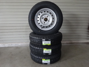 新品145R12DUNLOPダンロップタイヤ12×3.5スズキキャリィDA16T純正ホイール付き4本セットENASAVEVAN01145/80R1280/78NDR16TDG16TDS16T