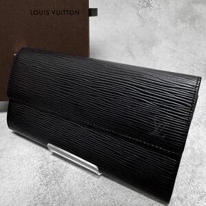 ◆極美品/鑑定済み◆ LOUIS VUITTON ルイヴィトン エピ ポシェット ポルトモネクレディ 二つ折り長財布 サラ ノワール ブラック M63572