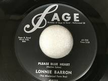 Lonnie Barron/Sage 45-230/Teenage Queen/Please Blue Heart/1957_画像5