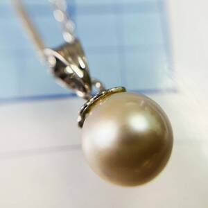美品　天然本真珠パール　シルバー銀製ペンダントトップ　銀色ネックレス　NO.5857
