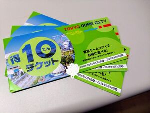 東京ドームシティ 得10チケット3冊セット