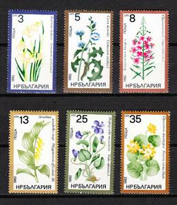 切手　ブルガリア　　花　　6種完　　未使用 　1982　