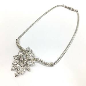 MONET/モネ ネックレス ペンダント シルバー系 ホワイト系 豪華 ブライダル ラインストーン アクセサリー レディース Monet刻印あり 24e菊E