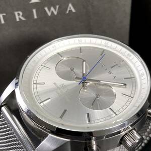 TRIWA トリワ メンズ 腕時計 NEVIL ネビル クォーツ クロノグラフ シルバー文字盤 ラウンド 箱付き 24e菊TK
