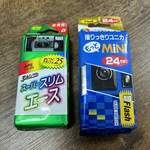 #.run. super slim Ace 25 sheets #..... Konica more MINI 24 sheets # unused goods expiration of a term disposable camera #