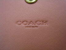 ◆COACH◆ コーチ 未使用品 三つ折り財布 Cマーク Cロゴ 箱付き コンパクトウォレット ピンク系 レザー_画像6