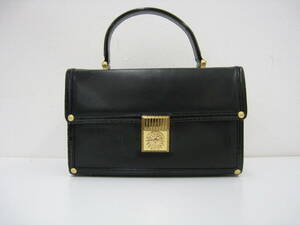 *GIANNI VERSACI* Gianni Versace handbag vanity bag square leather Gold metal fittings beautiful goods 
