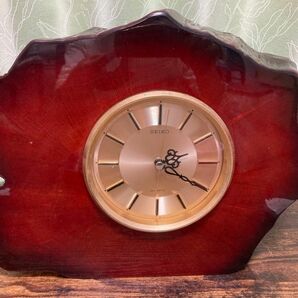 SEIKO 昭和レトロ 木製置時計 年輪 アナログ アンティーク文字盤 ゴールド