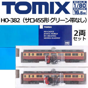  unused TOMIX National Railways 457 series HO-382(saro455 shape green obi none ) 2 both set 1:80 16.5mm HO gauge 