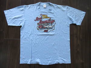 ビンテージ 80ｓ Sportswear 13th Rod Rounddup85 Tシャツ L42-44 サイズ 水色 MADE IN USA