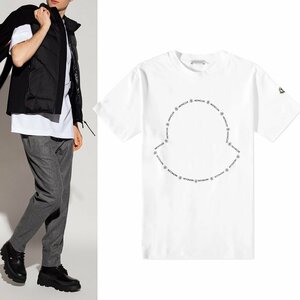 送料無料 203 MONCLER モンクレール 8C00027 8390T ホワイト Tシャツ アイコンパッチ カットソー 半袖 size XL