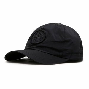 送料無料 5 STONE ISLAND ストーンアイランド 781599576 V0029 ブラック ベースボールキャップ 帽子 ロゴ 刺繍 男女兼用 size XL