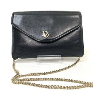 Christian Dior Christian Dior цепь сумка на плечо Logo кожа наклонный .. плечо .. Vintage 