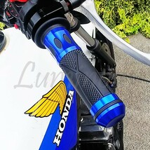 DUCATI ドゥカティ モンスター 400 821 900 1200 ディアベル ハイパーモタード 汎用 Dy アルミ ハンドル ラバー グリップ バーエンド 青_画像7