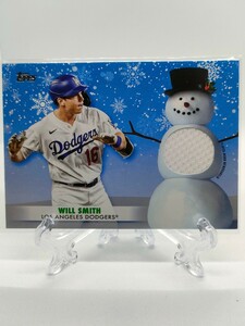 【着用レリック入り】ウィル・スミス with 雪だるま - 2021 Topps Holiday Baseball #WRC-WS ~大谷翔平のドジャース同僚～