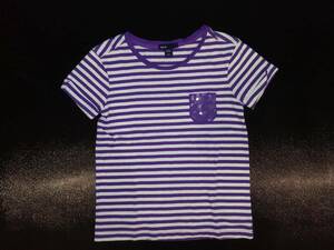 カットソー 120 GAP Tシャツ ボーダー スパンコール パープル 