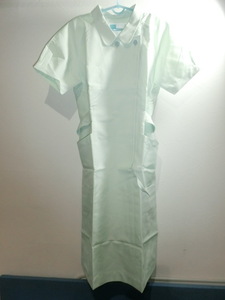 [ unused ]nagaire- Ben clair low beL white garment nurse clothes short sleeves One-piece green 