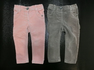  autumn winter pants 86(12-18m) next stretch corduroy Brown + pink 2 sheets 