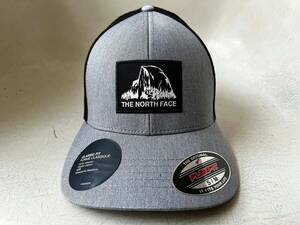 送料無料 即決 新品 USA限定 本物 The North Face ノースフェイス 男女兼用 FLEXFIT ハット メッシュキャップ 帽子 L/XL Grey/Black