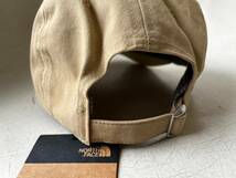 正規品 USA限定 The North Face ノースフェイス ロゴ刺繍 帽子 コットンキャップ 男女兼用 調節可能 KHAKI_画像7