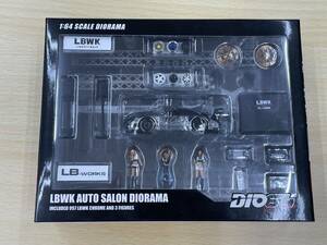 119 A-753/1円スタート!! イノモデル 1/64 LBWK オートサロン ジオラマ 997 LBWK Chrome (フィギュア3体付属)