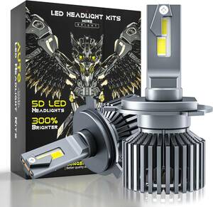 H4 LEDヘッドライト 120W 30000LM 6500K 白色 バルブ 車検対応 キャンセラー内蔵 12V/24V ハイブリッド車・EV車対応 2個入り