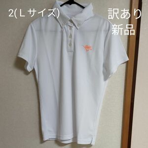 訳あり 新品 ラッセルノ ゴルフ レディース 2(Ｌサイズ) ポロシャツ 半袖 ホワイト 白 Russeluno Golf 半袖