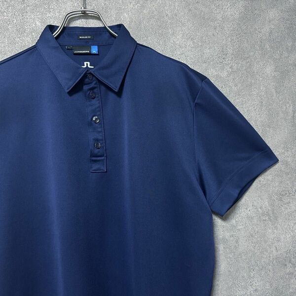 J.LINDEBERG ジェイリンドバーグ ロゴ 半袖 ポロシャツ ゴルフウェア スポーツ メンズ 襟付き シャツ