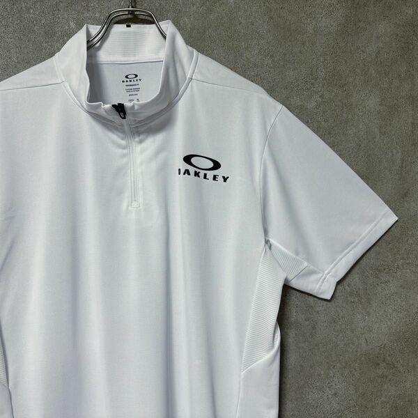 OAKLEY オークリー ワンポイント ロゴ 半袖 ハーフジップ シャツ ウェア メンズ ゴルフ ウェア 大きいサイズ