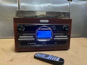 ○ とうしょう WCDダビング機能付 マルチプレーヤー TS-6160 木目調 レコード/カセット/FM/AM/CD リモコン付属 動作確認済 中古美品 ①