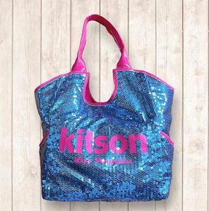 Kitson スパンコールトートバッグ　bigサイズ　水色