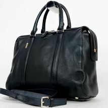 1円〜Paul Smith ポールスミス 2way トートバッグ マルチストライプ ロゴ ビジネス ブリーフ シボ革 レザー ブラック 黒 メンズ A4可 自立_画像1