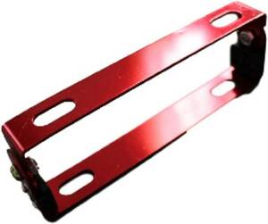 レッド 180°角度調整 汎用 アルミ ナンバープレート ステー バイク 原付 ナンバー ステイ ブラケット (赤)