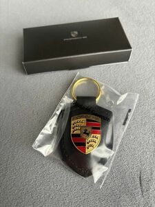 PORSCHE ポルシェ キーホルダー クレスト キーリング　黒　ブラック