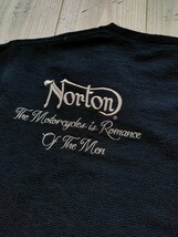 【送料☆520円】美品★さらさらワッフル素材★ ノートン Norton カットソー Tシャツ VネックALL 刺繍 半袖 L 黒 ブラック メンズ_画像6