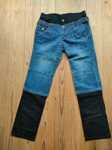 【送料☆520円】PPFM Double Waist floral distressed denim Mサイズ デニム ジーンズ L.A ロサンゼルス