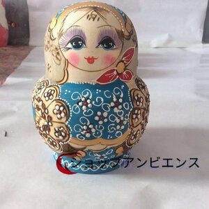 10層 ロシア人形 木製 入れ子 マトリョーシカ おもちゃ ギフト 飾り 女の子 華やか 工芸品 雑貨 伝統 装飾