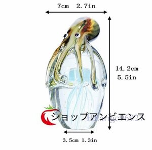 手作りタコ&クラゲ型ガラスオーナメントタコ 蛸クラゲ海月ガラス オーナメント インテリア オブジェ置物小物装飾ユニーク綺麗