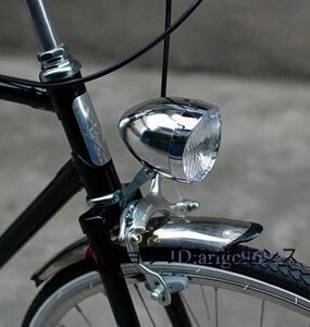 自転車 改造 カスタム ビンテージ バイシクルライト フロント レトロクルーザー クロモリ クローム LED Vintage クロスバイク