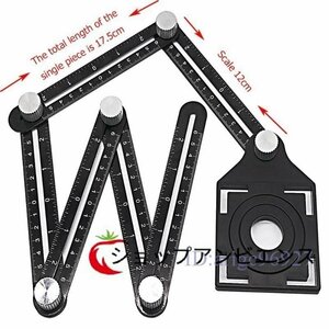 穴ロケータマルチアングル測定定規分度器調節可能な6-サイド定規床タイルガラス木工ユニバーサルパンチャーツール