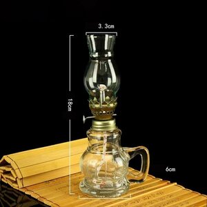 オイルランプ ガラス レトロ アンティーク ランタン　灯油ランプ　テーブルランプ 卓上照明 　アルコールランプ