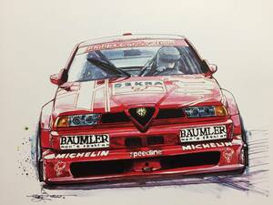 【正規品 絶版】Bowイラスト アルファロメオ155 V6 Ti DTM カーマガジン 208 Alfa Romeo 155 V6 Ti DTM クラシックカー 旧車 絵