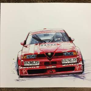 【正規品 絶版】Bowイラスト アルファロメオ155 V6 Ti DTM カーマガジン 208 Alfa Romeo 155 V6 Ti DTM クラシックカー 旧車 絵の画像2